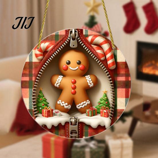Christmas Tree Hanging Ornaments Double-sided Acrylic Ornaments, Xmas Cartoon Snowman/Penguin/Gingerbread Man/Santa Claus Double Sided Decorations