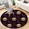 1PC Skulls Ravens Office Round Area Rug, Mat Suitable For Office, Under Office Chairs Bedroom Living Room Home Decor, Room Deco