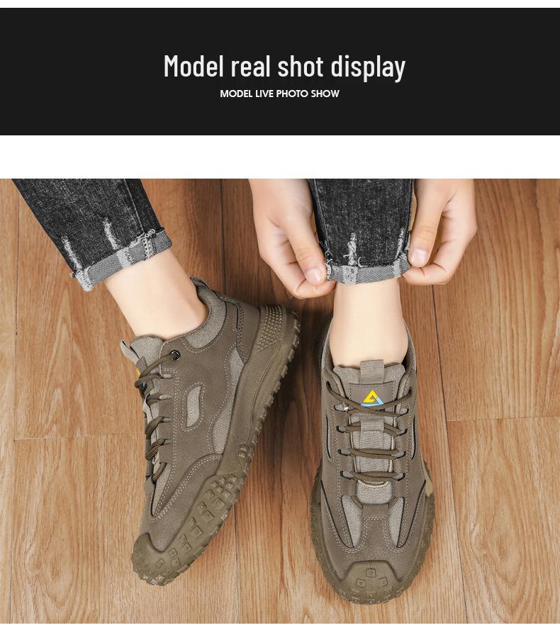 Men's Cross-Border Lightweight Mesh Hiking & Casual Work Shoes, Breathable & Protective