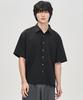 PRAIRIE Dobby Stripe Crop Short Sleeve Shirt (Black)