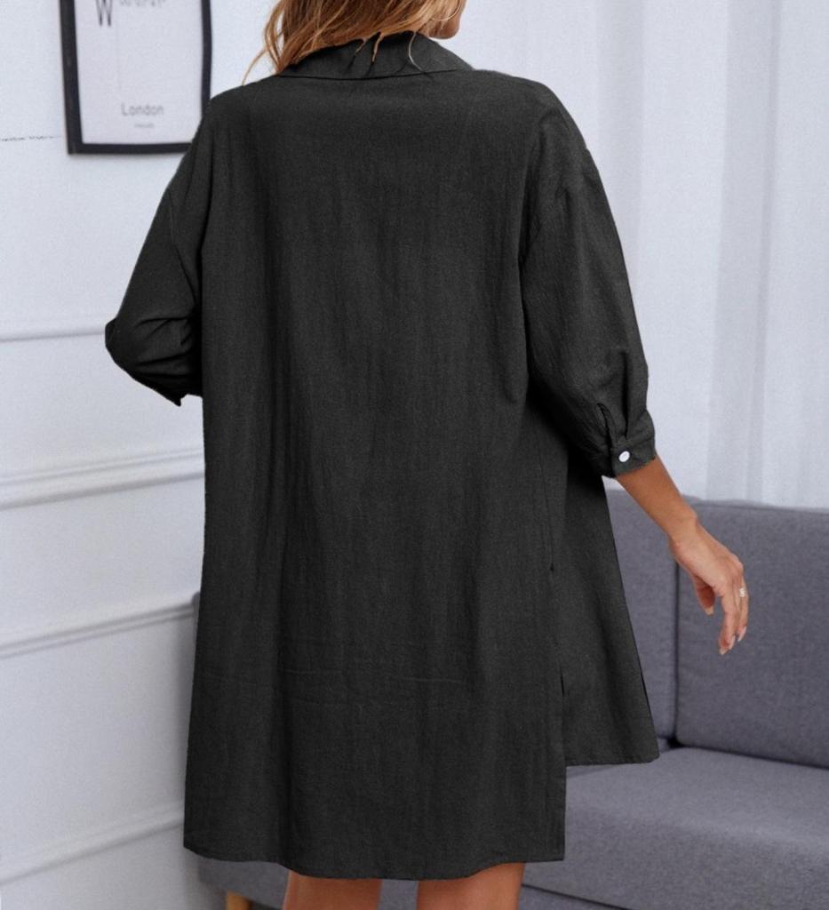 2023 Spring Women's Casual Patchwork Cotton Linen Two-Piece Set with Seven-Sleeves