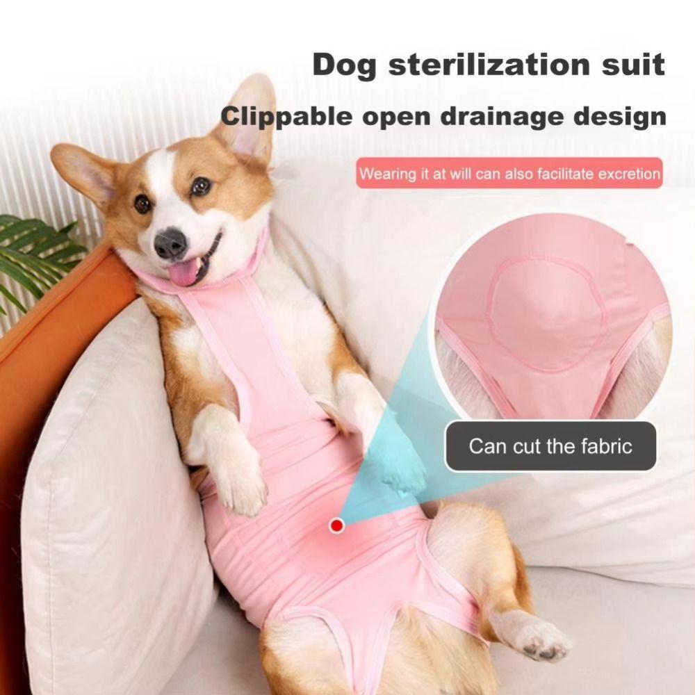 Adjustable Anti-licking Pet Clothes with Straps Dog Surgery Clothes  Weaning