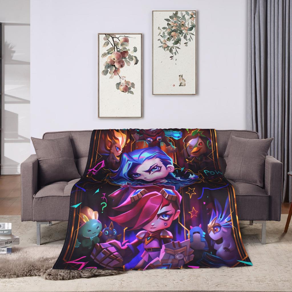 Arcane Flanelldecke Viktor Spiel Anime Jinx Jayce Jesus Sevika Weiche Warme Überwurfdecke für Schlafzimmer Bettdecke Sofabettbezug