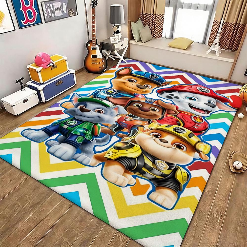 Paw Patrol Police Pup Rectangular Rug Soft Texture Nonslip Carpet For Bedroom Door Living Room Area Home Decor New Year Gift