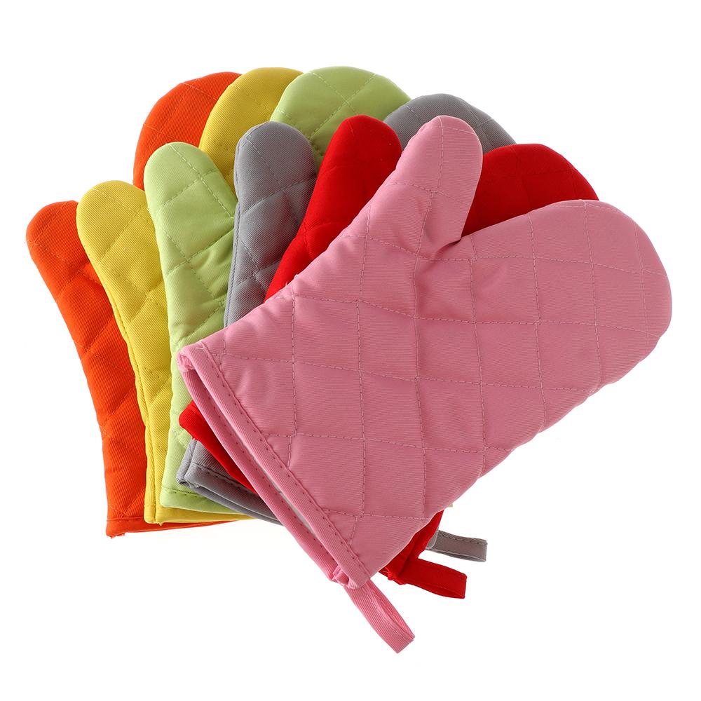 1PC New Portable Black Cotton Blend Thick Kitchen Baking Cook Insulated Padded Oven Gloves Mitt