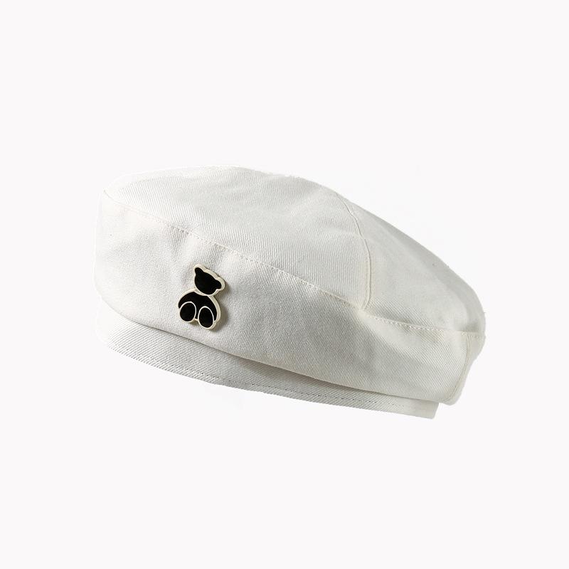 Autumn and Winter New Hat Female Cute Bear Beret Retro Cartoon Bud Hat Winter Versatile Painter Hat