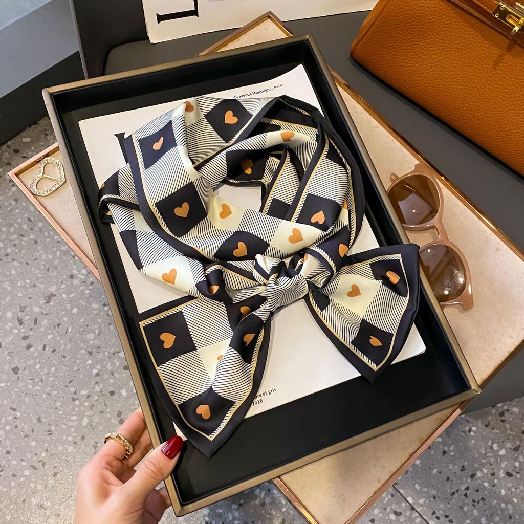 Silk scarf simulation silk high-end long strip small silk scarf headband hair accessories binding bag streamer printed scarf women's small scarf