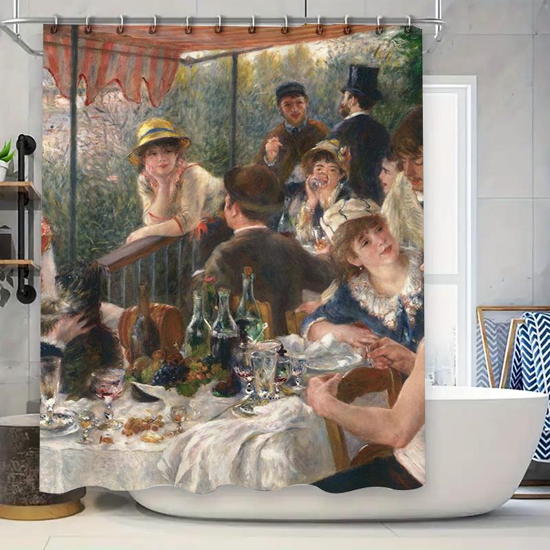 

Luxury Blue Red Black White Pattern Shower Curtain for Bathroom Decor Polyester Fabric Waterproof 3D Printed Bath Rug Liner Home 90x180cm