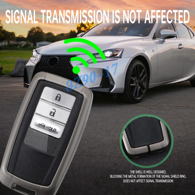 Metal Leather Car Key Fob Case Cover Keychain For 2014- Acura Mdx Tlx Acura Rdx Ilx Nsx Rlx