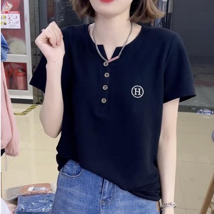 Short-sleeved T-shirt for Women In Summer Large Size Loose New Style To Cover Belly and Make Them Look Slim and Versatile Mother Casual Top for Women