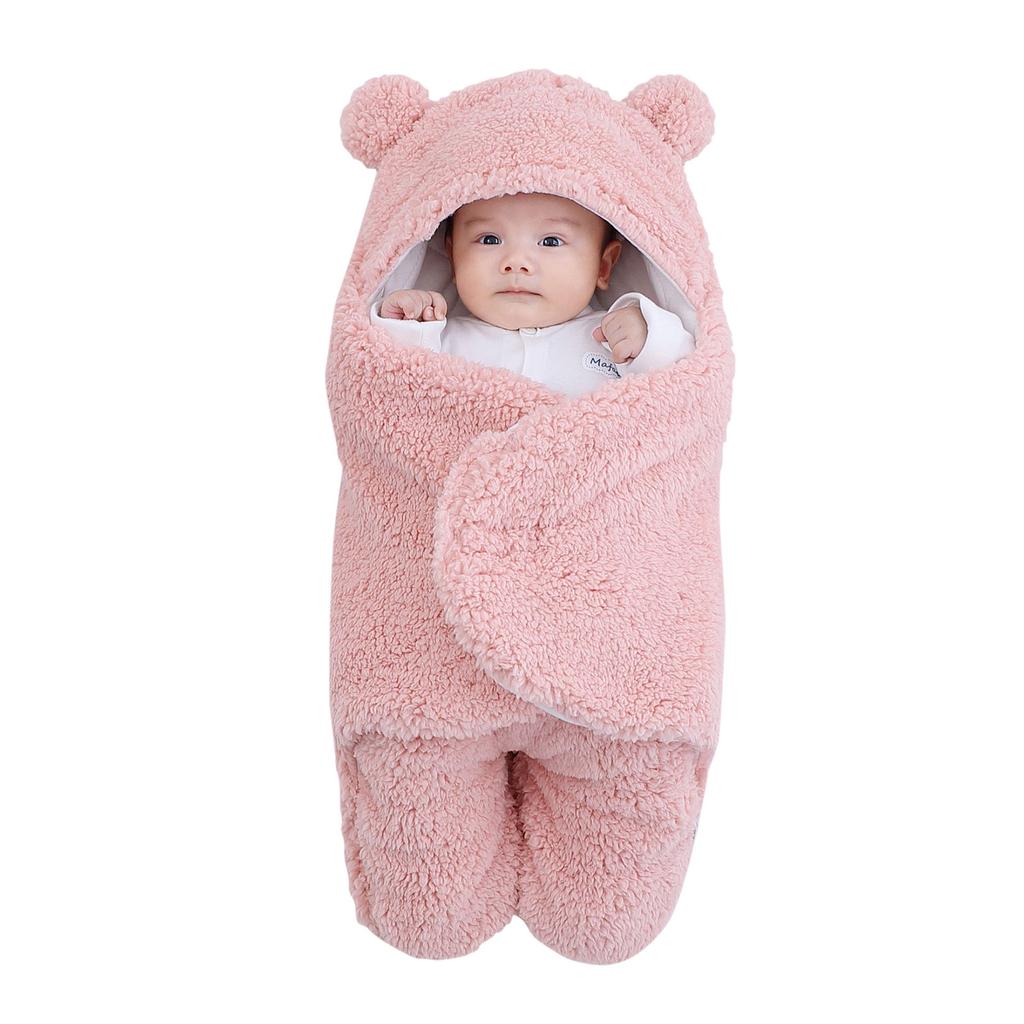 Novorozenci Chlapci Dívčí Tlustá fleecová teplá deka na spaní Mikina Zavinovačka
