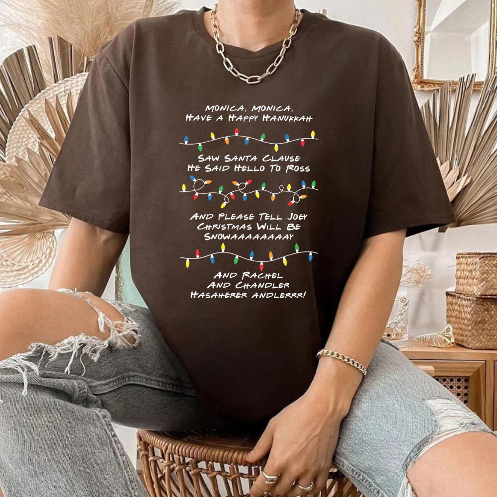 Retro Friends Inspired Holiday T Shirt Phoebe's Song Shirt Christmas Tshirt Friends Graphic T Shirts Unisex Aesthetic Clothes
