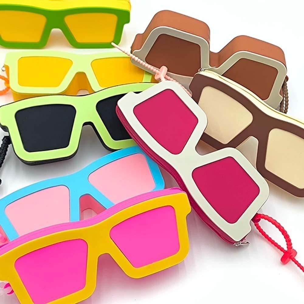 Food Grade Silicone Glasses Bag Vibrant Color Novelty Eyewear Organizer Summer Camp