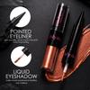 Julystar 8pcs 2-in-1 Dual-Ended Liquid Eyeliner Eyeshadow Stick, Waterproof Metallic Shimmer Liquid Eye Shadow Pen, Long Lasting Black Eye Liner