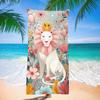 Crown White Lion Jungle Floral Beach Towel Cute King Animal Wildflower Print Quick Dry Absorbent Towel for Summer
