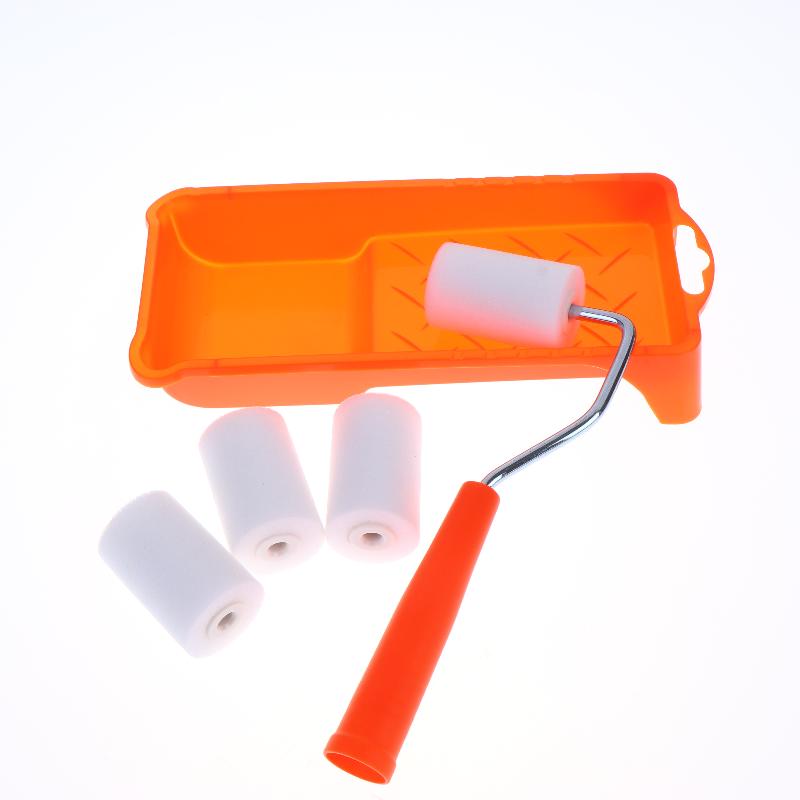 6Pcs High-Density Foam Paint Roller Paint Tray Liner Decor Tools 2 Inches Small Paint Roller Kit Home Painting Supplies Hardware