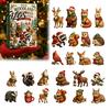 Winter Wonderland Decor 24 Days Christmas Advent Calendar, Forest Animals Countdown Interactive Family Game Cute Acrylic Collectible Toys for Holiday