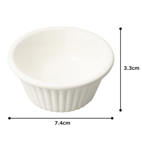 Plakira Cocotte Incassable Résistante à la Chaleur Petite Assiette à Soufflé, Blanc, 7cm Diamètre x 3cm Hauteur, Capacité 30cc, Lot de 5, Résistant à la Chaleur jusqu'à 200C