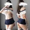 Shoot sexy lingerie leaking chest neck football cheerleaders sexy temptation student skirt uniform temptation