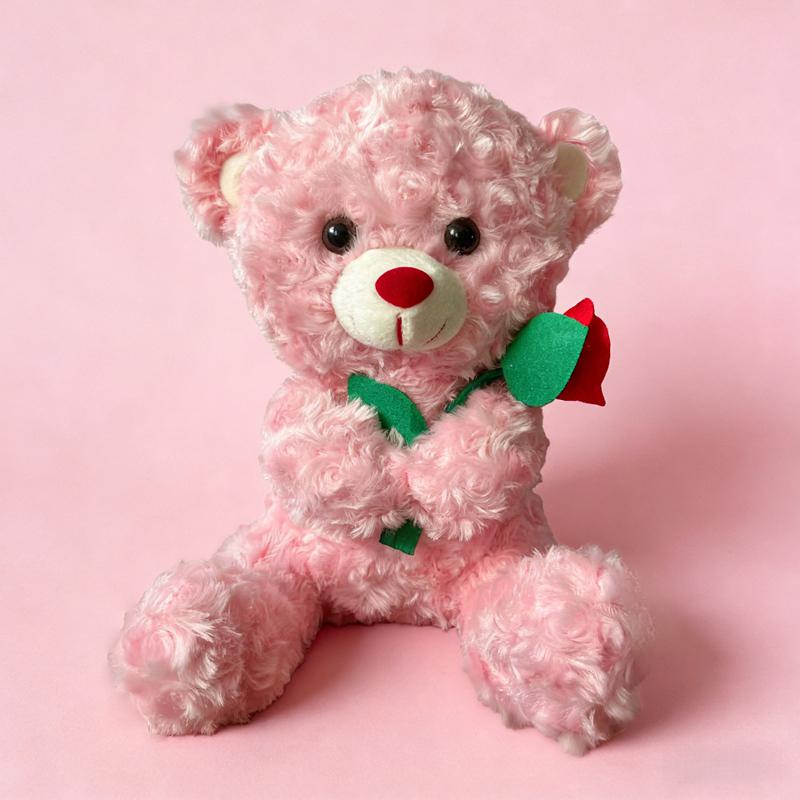 Kawaii Teddybeer Met Rozen Pluche Speelgoed Zachte Gevulde Pop Romantisch Cadeau Voor Geliefde Huisdecoratie Valentijnsdag Cadeaus Voor Meisjes 25cm