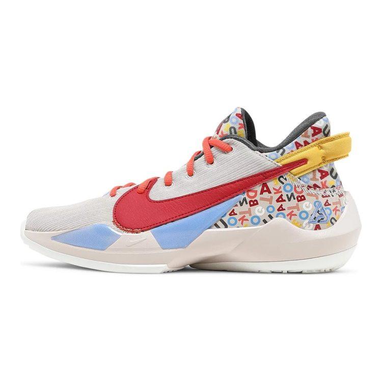 Nike Freak 2 Slip Resistant Cushioning Abrasion Resistant Mid top Basketball Shoes Brown Blue Red Unisex DH3152-001