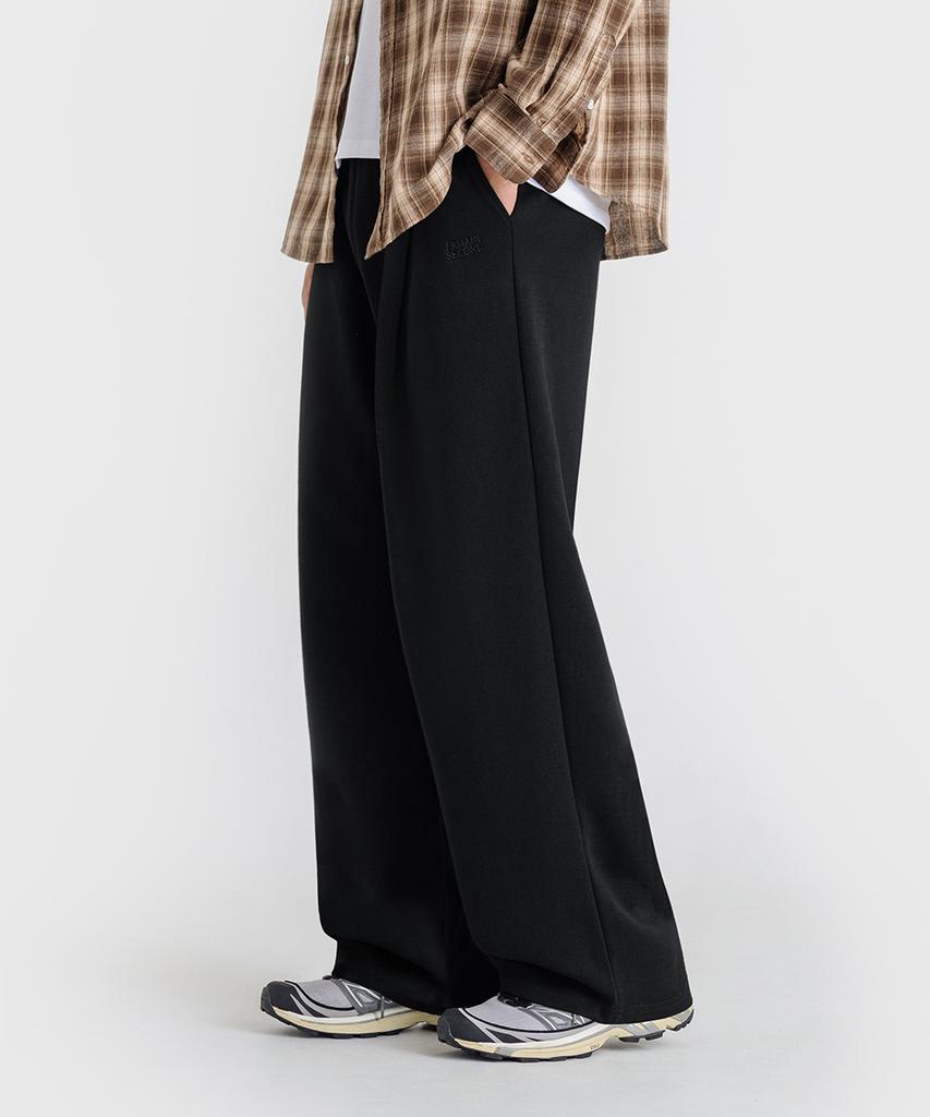 LEMAIN SECOND One-Pleat Wide Sweatpants [Black] (B Type)