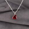 Red Garnet Gemstone 925 Sterling Silver Jewelry Handcrafted Pendant 0.58" Gift CZP-15-13