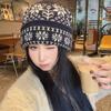 Women S Jacquard Knit Hat Winter Warm Ear Protection Large Size Cold Hat