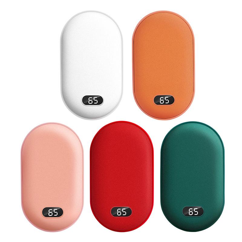 10000mAh Portable 2 in 1 Hand Warmer Power Bank Winter Double Sided Fast Heating Digital Display Warm Hands Treasure