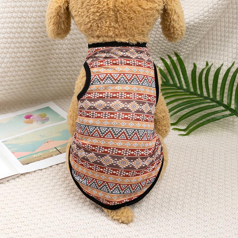 Ethnic Style Summer Short Sleeve Pet Vest for Cats and Small Dogs