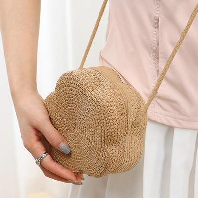 Sacs à bandoulière en paille pour femmes, sac de plage, porte-monnaie, petit sac à bandoulière tissé à fleurs pour enfants