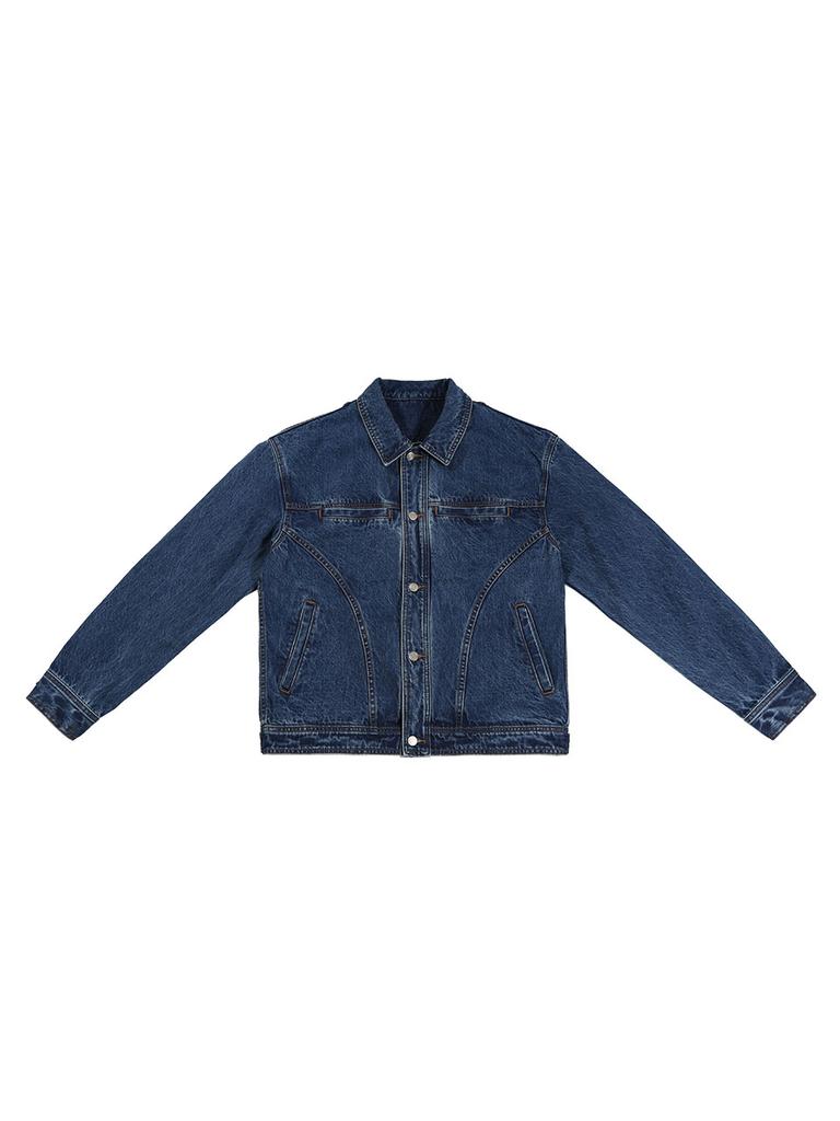 Gubin Washed Line Denim Trucker Jacket