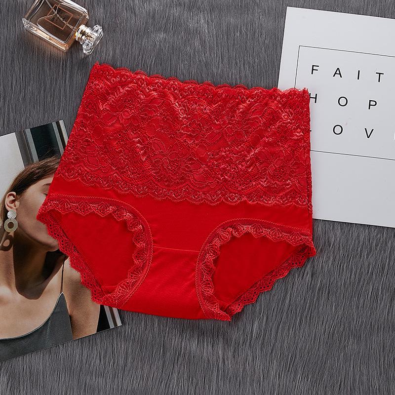 

Женские модальные хлопковые трусики-слипы большого размера с кружевом, бесшовные, с высокой талией и контролем живота XL