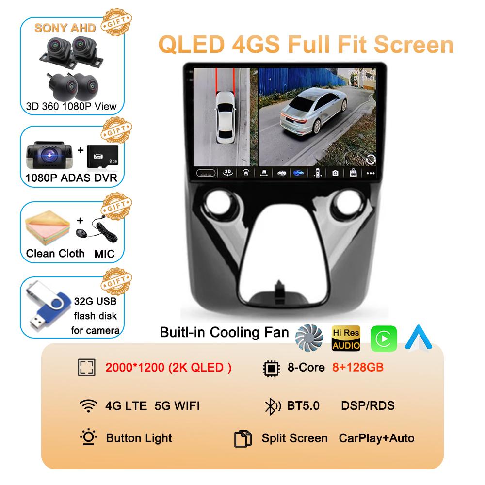 Android 14 Car Radio For Peugeot 108 For Toyota Aygo B40 2014-2021 Multimedia Video Player Navigation Stereo GPS 2din 2 Din DSP