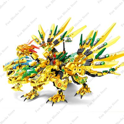 Ensemble de blocs de construction Ninja Lloyd Golden Ultra Flying Dragon, figurines de combat, modèle de film classique, jouets en briques pour enfants, cadeaux pour garçons