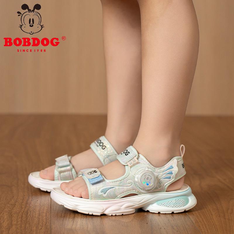 Bobodou Girls' Sport Sandals: Rotating Button Beach Shoes for Kids