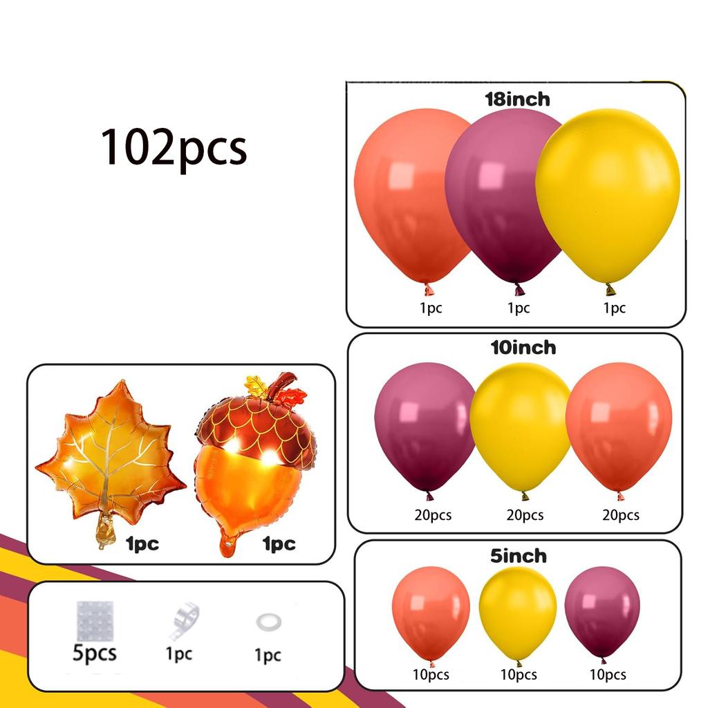 102 Pieces Autumn Balloon Arch Set Is Suitable for Large Parties Autumn Harvest Festival Thanksgiving and Many Other Occasions