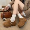 Fashion Fashion Suede Platform Women's Low-top Shoes 2025 Autumn Buckle Design Leisure and Comfortable Designer New Trend High Heels.