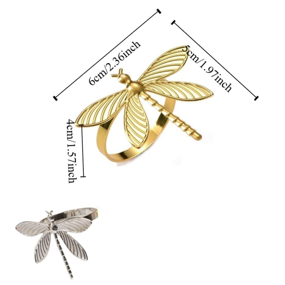 6 Pieces/set Elegant Dragonfly Napkin Rings Minimalist Insect Napkin Buckle  Party Decoration