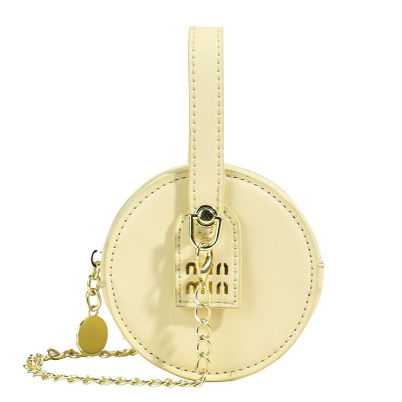 

Круглая мини-универсальная сумка для девочек и мальчиков, модный легкий аксессуар для повседневной носки жёлтый