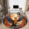1pc Phoenix Flame Office Round Area Rug, Indoor Mat Suitable ForOffice, Under Office Chairs Bedroom Living Room Home Decor, Room Deco, D098