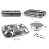 TAFUCO 304 Stainless Steel 5-Compartment Bento Lunch Box with Insulated Bag and Cutlery
