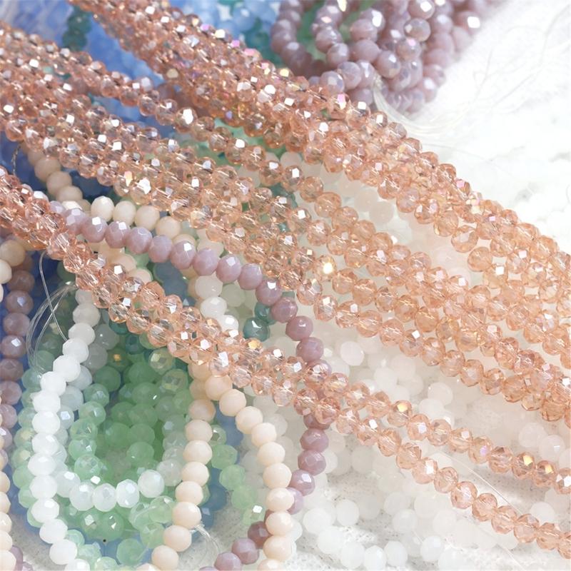 Stylowa ręcznie robiona biżuteria Szklane koraliki Funkcjonalne okrągłe koraliki Ozdoba Delikatne szklane koraliki do tworzenia różnorodnej biżuterii