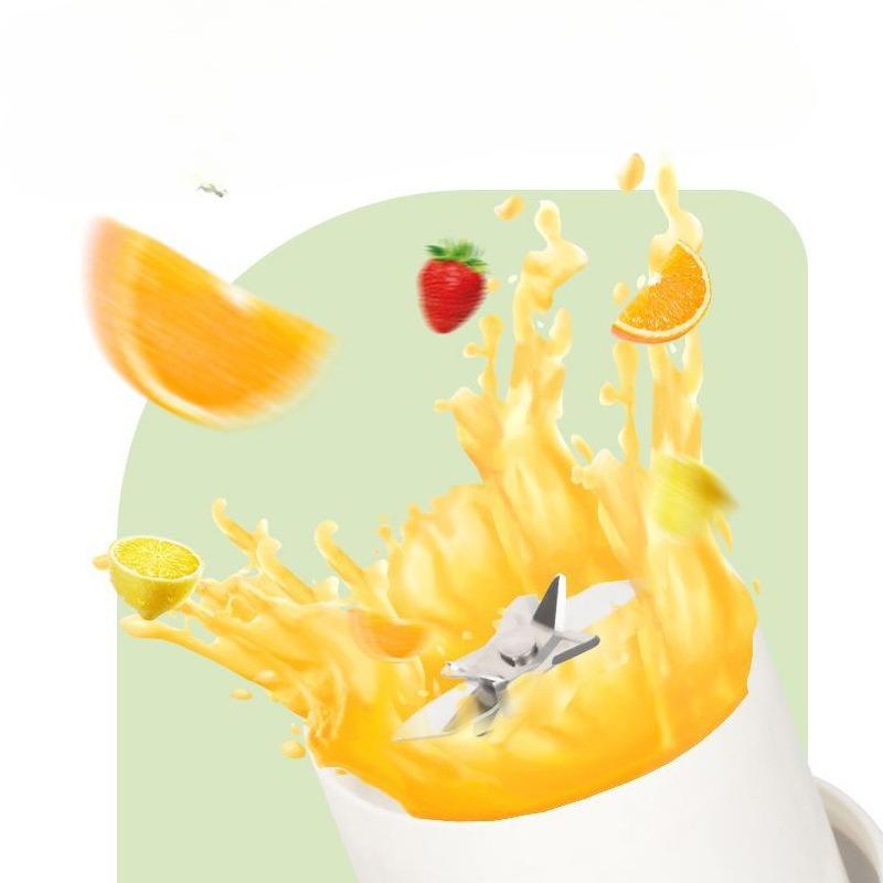 New Multi-function Portable Mini Juicer Ten-leaf Knife Head One Cover Double Drink Wireless Portable Fruit Juice Ton Cup