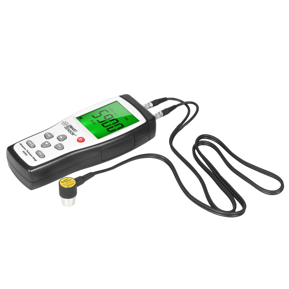 SMART SENSOR Professional Ultrasonic Thickness Gauge Handheld LCD Digital Thickness Tester Depth Meter Range 1.2 225mm