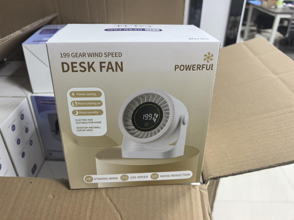 199 Speed Adjustable Desktop Circulation Fan Turbo Vortex Cooling Fan Wide Angle Quiet Desk Air Cooler For Home Office Bedroom