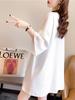 Women's European-Style Oversized 3D Letter T-Shirt with Round Neck & Half Sleeves for Summer 2026