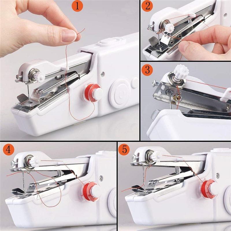Household Electric Sewing Machine Household Mini Hand Sewing Machine Quick Handy Stitch Sew Needlework Cordless Clothes Fabrics