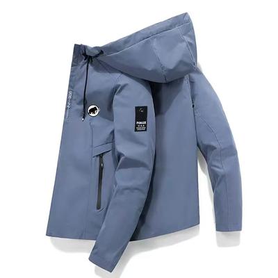 Frühlings- und Herbstmarke für Herren, winddichte Reißverschlussjacke, lässige, hochwertige Baseballjacke mit Kapuze, Outdoor-Sportjacke