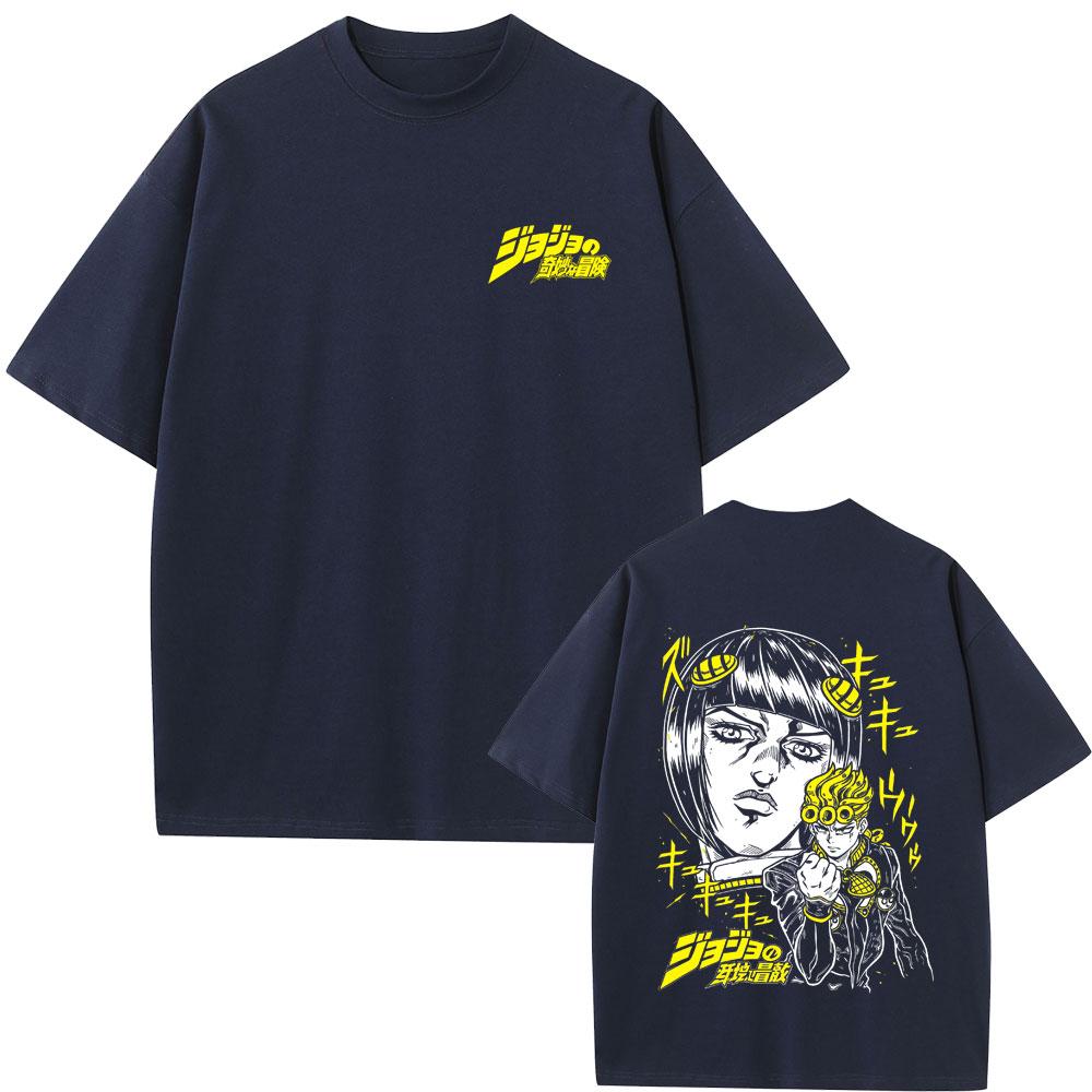 Anime Jojos Bizarre Adventure Bruno Bucciarati Giorno Giovanna Graphic T Shirt Fans Gift Unisex Fashion Unisexga Oversized Tshirts